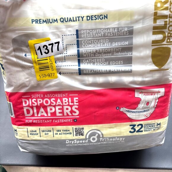Ultra Protection Disposable Dog Diapers Medium 32 Ct Leak Proof Repositionable F - Picture 4 of 6